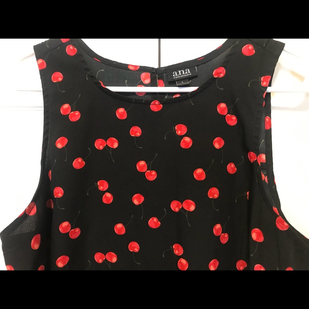 a.n.a black dress with cherry design